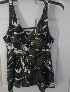 Kona Sol Tankini Swimsuit Top Tropical Sz 18W